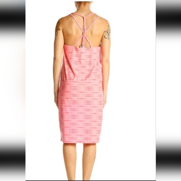 Athleta Womens Orange And White Striped Ariel Venice Strappy Swim Dress LP - Picture 1 of 14